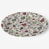 Rode en Groene Land Cowgirl Kerst Antlers Papieren Bordje (Gekanteld)