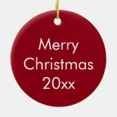 Rode en groene leraar Apple op witte persoonlijke  Keramisch Ornament (Achterkant)