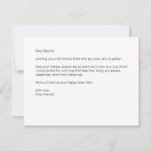 Rode en groene lint stijl kerstboom kaart (Achterkant)