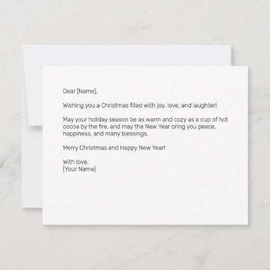 Rode en groene lint stijl kerstboom kaart (Achterkant)