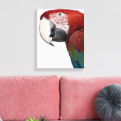 Rode en groene Macaw - Ara chloropterus Canvas Afdruk (Insitu (Woonkamer))