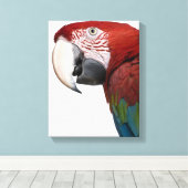 Rode en groene Macaw - Ara chloropterus Canvas Afdruk (Insitu (Houten vloer))