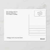 Rode en groene Macaw, Briefkaart van Trinidad (Achterkant)