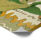 Rode en groene Macaw Oerwoud Parrot Poster (Hoek)