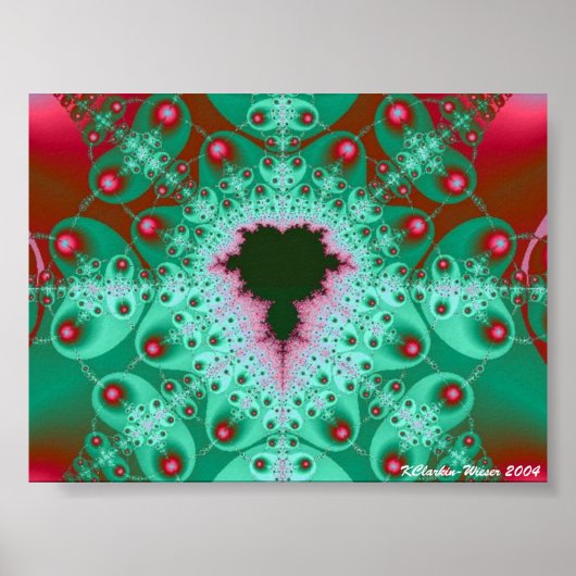 Rode en groene Mandelbrot Poster (Voorkant)