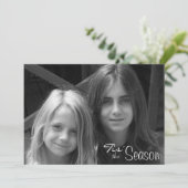 Rode en groene maretak kerstfoto feestdagenkaart (Staand voorkant)