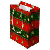 Rode en groene middelgrote cadeautas (Achterkant Gekanteld)