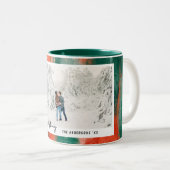 rode en groene moderne abstracte feestdag tweekleurige koffiemok (Voorkant rechts)