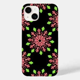 Rode en groene neonbloem Case-Mate iPhone 14 hoesje