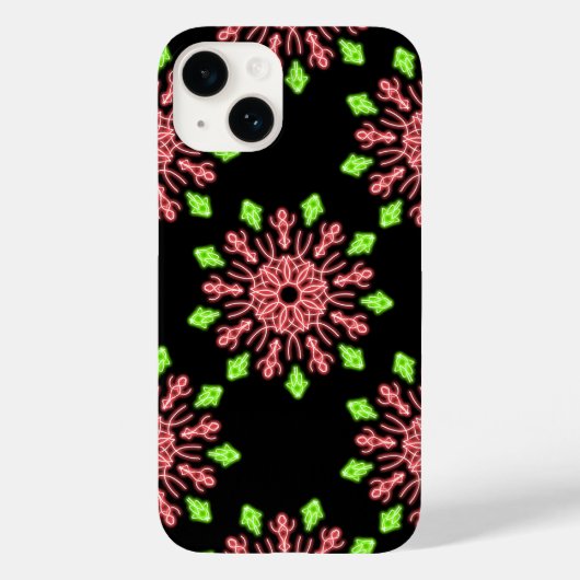 Rode en groene neonbloem Case-Mate iPhone case (Achterkant)
