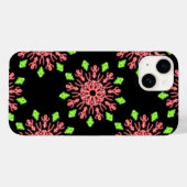 Rode en groene neonbloem Case-Mate iPhone case (Achterkant (horizontaal))