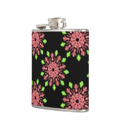 Rode en groene neonbloem heupfles (Links)