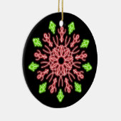 Rode en groene neonbloem keramisch ornament (Rechts)