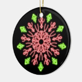 Rode en groene neonbloem keramisch ornament (Links)