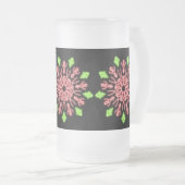 Rode en groene neonbloem matglas bierpul (Voorkant rechts)