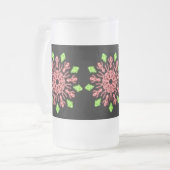 Rode en groene neonbloem matglas bierpul (Voorkant links)