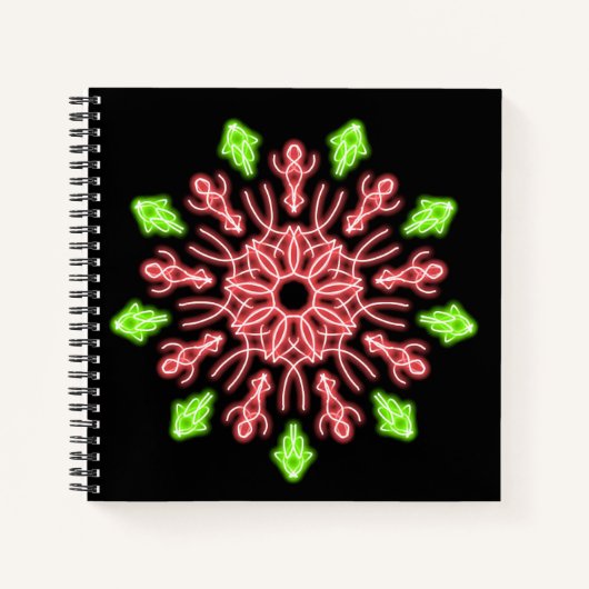 Rode en groene neonbloem notitieboek (Voorkant)