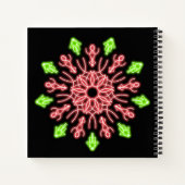 Rode en groene neonbloem notitieboek (Achterkant)