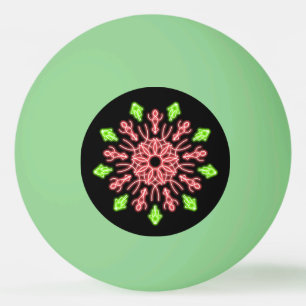 Rode en groene neonbloem pingpongbal