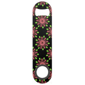 Rode en groene neonbloem speed flessenopener (Achterkant)