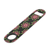 Rode en groene neonbloem speed flessenopener (Achterkant Gekanteld)