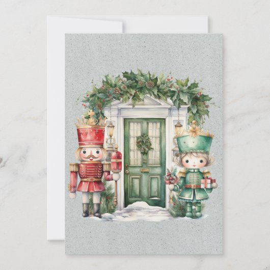 Rode en groene notenkraker Baby shower Kaart (Achterkant)