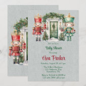 Rode en groene notenkraker Baby shower Kaart (Voorkant / Achterkant)