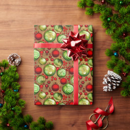 Rode en groene Ornamenten Cadeaupapier