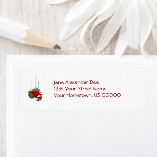 Rode en groene Ornamenten Etiket (Insitu)