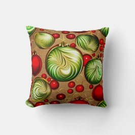 Rode en groene Ornamenten Kussen