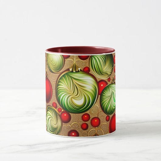 Rode en groene Ornamenten Mok (Midden)