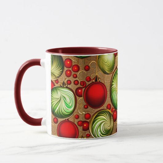 Rode en groene Ornamenten Mok (Links)