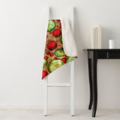 Rode en groene Ornamenten Sherpa Deken (In situ)