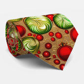 Rode en groene Ornamenten Stropdas (Opgerold)