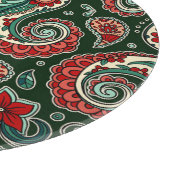 Rode en groene paisley ronde snijplank (Hoek)