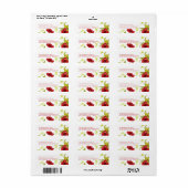 Rode en groene papaverbloemen adres label (Full Sheet)