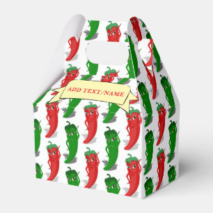 Rode en groene Pepper Divas Cartoon Patroon Custom Bedankdoosjes