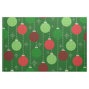 Rode en Groene Pickleball Thema Kerstmis Stof