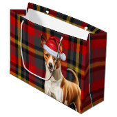 Rode en groene Plaid Basenji Hondenvakantie Groot Cadeauzakje (Voorkant Gekanteld)