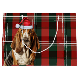 Rode en groene Plaid Basset Hound Hondenliefhebber Groot Cadeauzakje
