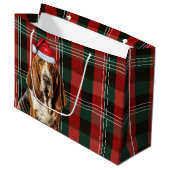 Rode en groene Plaid Basset Hound Hondenliefhebber Groot Cadeauzakje (Voorkant Gekanteld)