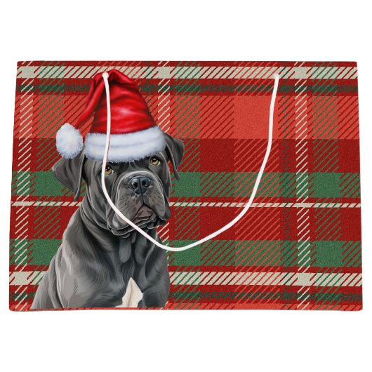 Rode en groene Plaid Cane Corso Hondenliefhebber V Groot Cadeauzakje (Voorkant)