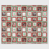 Rode en Groene Pleinen Gepersonaliseerde Foto Kers Cadeaupapier (Vlak)