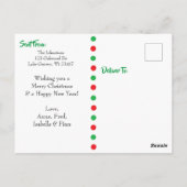 Rode en groene poka Dot Prettige feestdagen Kerstm Briefkaart (Achterkant)