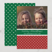 Rode en groene poka Dots Kaart voor kerstmis (Voorkant / Achterkant)