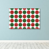 Rode en groene poka dots op wit canvas afdruk (Insitu (Houten vloer))
