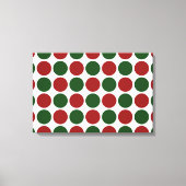 Rode en groene poka dots op wit canvas afdruk (Voorkant)