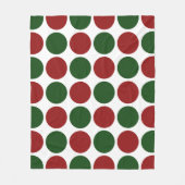 Rode en groene poka dots op wit fleece deken (Voorkant)