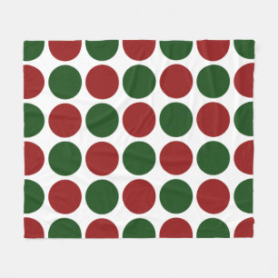 Rode en groene poka dots op wit fleece deken