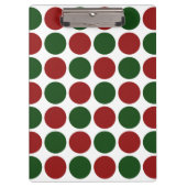 Rode en groene poka dots op wit klembord (Voorkant)